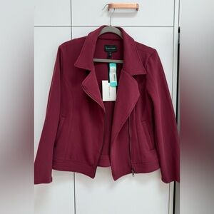 41 Hawthorne burgundy moto jacket